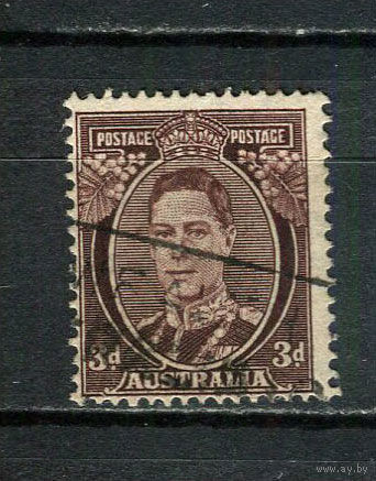 Австралия - 1937/1949 - Король Георг VI 3P - [Mi.A143C] - 1 марка. Гашеная.  (Лот 24DP)