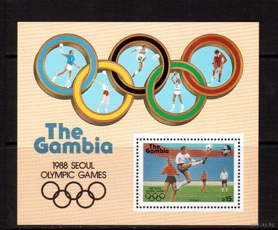 Гамбия-1987 (Мих.Бл.38) **  , Спорт, футбол, ОИ-1988