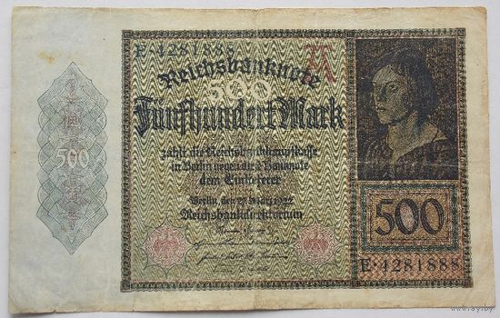 Германия 500 марок  1922 27-го марта