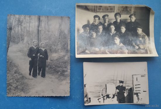 3 фото из службы военных моряков. 1953 г. 8х11 см и 6х9 см. Цена за все