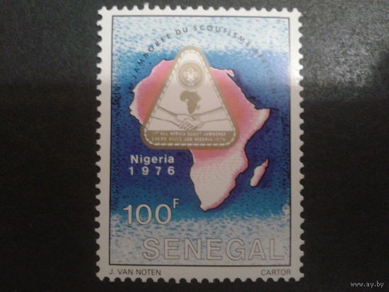 Сенегал 1976 эмблема скаутов на карте Африки Mi-1,9 евро