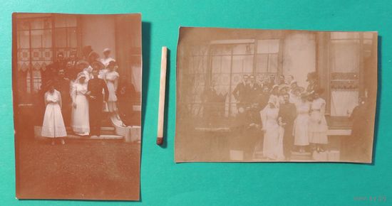 Фото "Свадьба", Франция, 1910 г. 8,5*5,5 см, 2 шт.