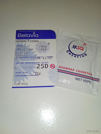 Билет на самолёт. Minsk-Barcelona.