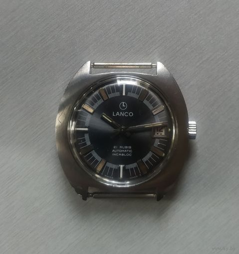 Часы мужские  наручные  "LANCO", 21 RUBIS, AUTOMATIC, INCABLOC, с календарем, /Швейцария/