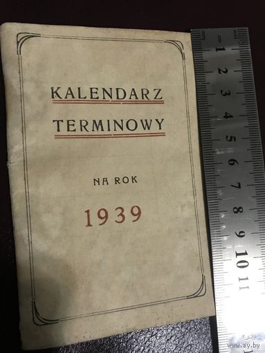 Kalendarz terminowy.1939r.