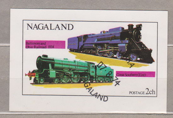 Железная дорога Поезда Индия Нагаленд 1974 год  лот  1087