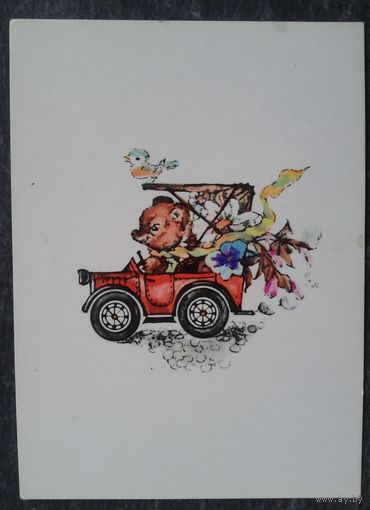 Пликионите Ю. Поздрав.открытка Мишка. Литва. 1976 г. Чистая.