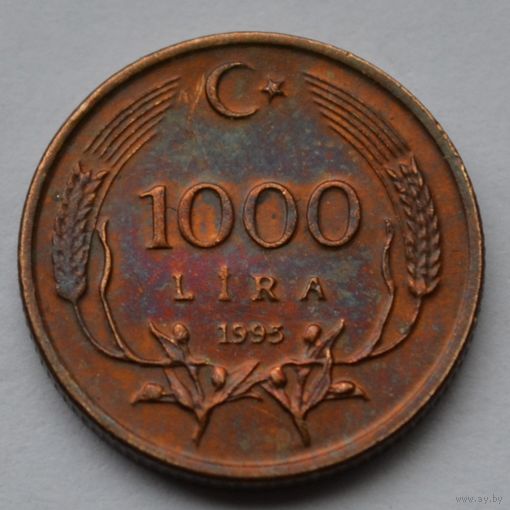 Турция, 1000 лир 1995 г. (Диаметр 16,93 мм).
