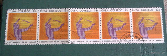 19ХХ  Куба    пять  марок  13  сентаво