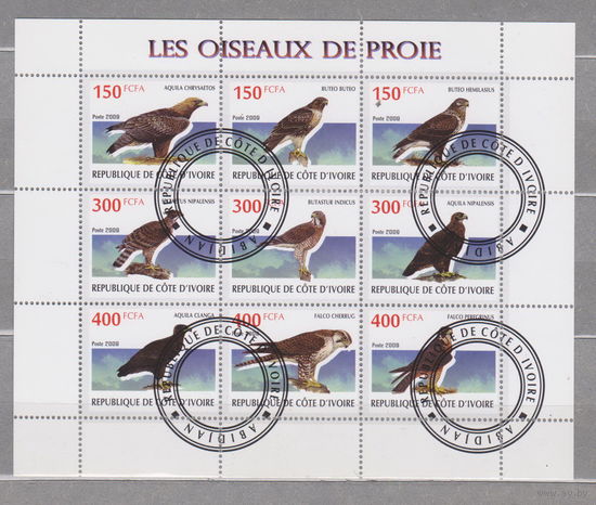 Птицы фауна  Кот-д Ивуар 2009  лот 2035 Блок