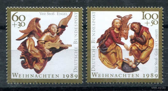Германия (ФРГ) - 1989г. - Рождество - полная серия, MNH [Mi 1442-1443] - 2 марки