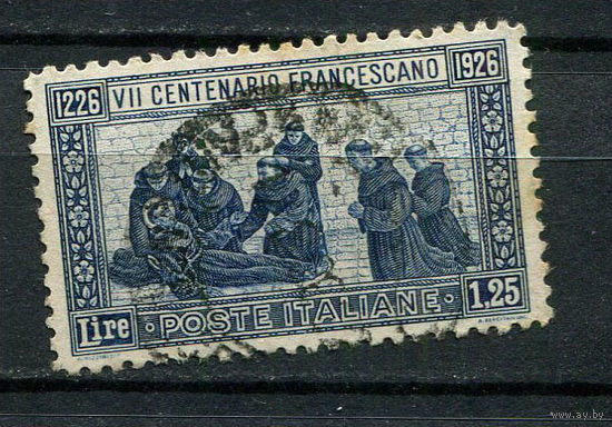 Королевство Италия - 1926 - Святой Франциск Ассизский 1,25L - [Mi.238A] - 1 марка. Гашеная.  (Лот 41DR)