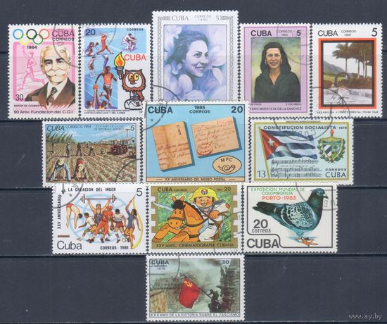 [2757]  Куба. 12 одиночных выпусков. Гашеные марки.