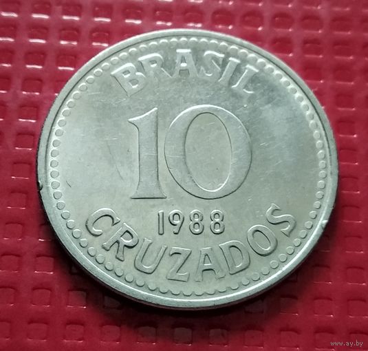 Бразилия 10 крузадо 1988 г. #30724