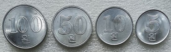 Северная Корея (КНДР) 5, 10, 50, 100 вон 2005 г. Комплект