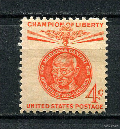США - 1960 - Махатма Ганди 4С - [Mi.804] - 1 марка. MH.  (Лот 48DM)