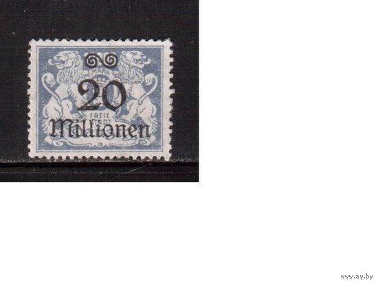 Германия(Данциг)-1923,(Мих.170)  * (без клея) , Стандарт, Герб, Надп.