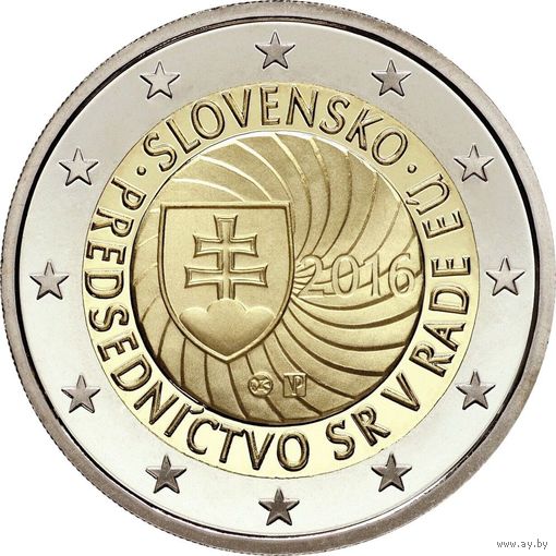 2 евро Словакия 2016 Председательство Словакии в Совете Европейского союза UNC из ролла