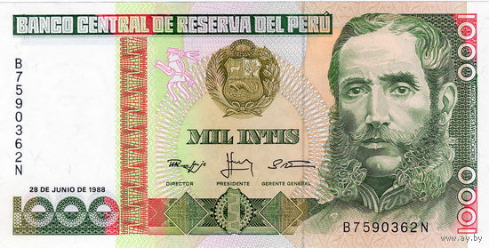 Перу, 1000 инти, 1988 г.