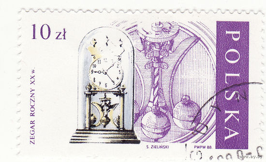 Юбилейные часы и вращающийся маятник, 20-й век. 1988 год