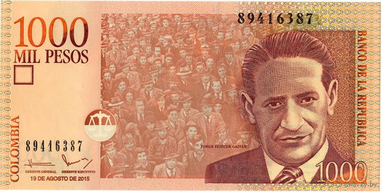 Колумбия, 1 000 песо, 2015 г., UNC