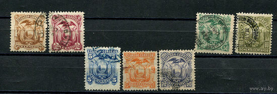 Эквадор - 1881 - Гербы - [Mi. 8-14] - полная серия - 7 марок. Гашеные.