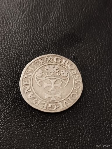 1 грош 1538 Гданьск ( Польша Сигизмунд Старый)