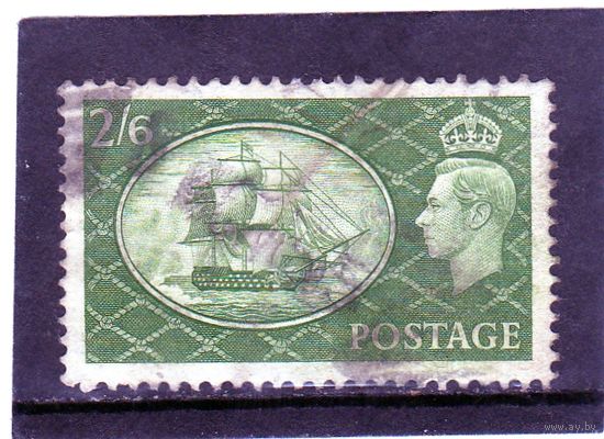 Великобритания. Mi:GB 251. Король Георг VI и линейный корабль Победа HMS. 1956