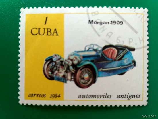 Марки Куба. Старинные автомобили. 1984 год