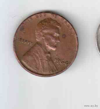 1 цент США 1964 года ( D)