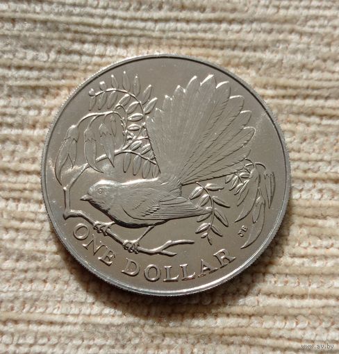 Werty71 Новая Зеландия 1 доллар 1980 птица Веерохвостка крона