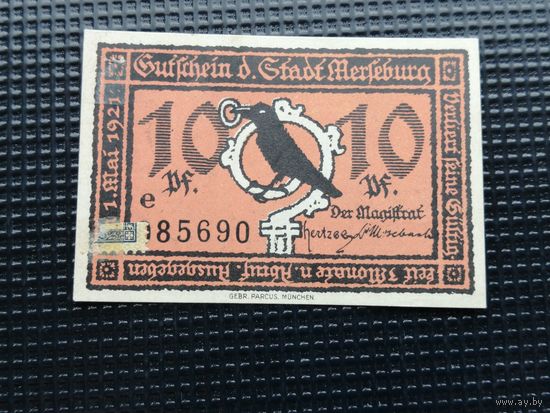 Германия  нотгельд 10 пфенингов 1921 6
