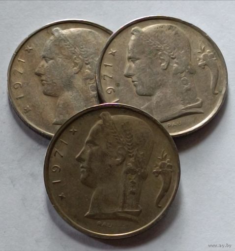 Бельгия. 5 франков 1971 года.