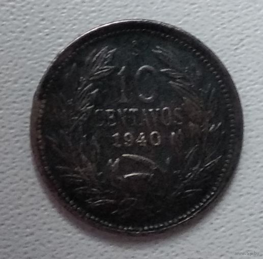 Чили 10 сентаво, 1940 6-3-23