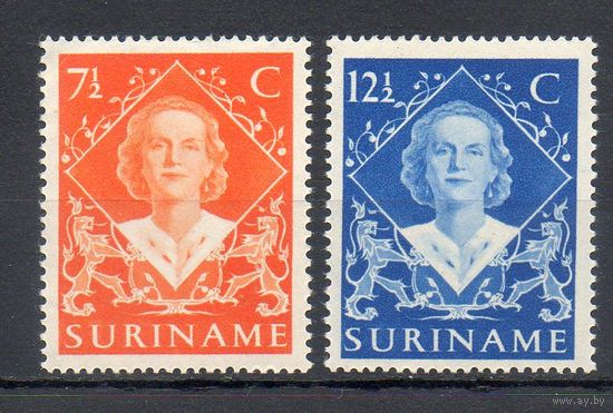 Коронация королевы Юлианы Нидерландской Суринам 1948 год серия из 2-х марок