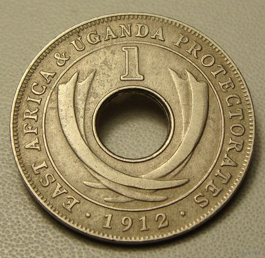 Британская Восточная Африка и Уганда.  1 цент 1912 год  KM#7  Тираж: 20.000.000 шт