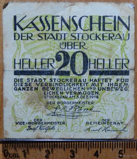 20 Хеллер, Австрия, Штоккерау 1919г.
