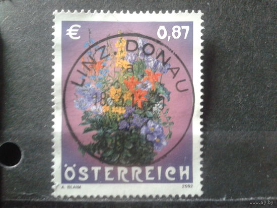 Австрия 2002 День св. Валентина, букет цветов Михель-1,8 евро гаш