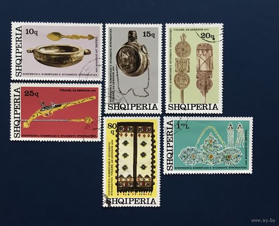 Албания 1976 год Событие Культура Национальная Этнографическая Конференция в Тиране Серия 6 марок Mi:1849-1854 Гашеные