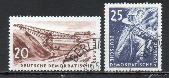 Добыча угля ГДР 1957 год 2 марки