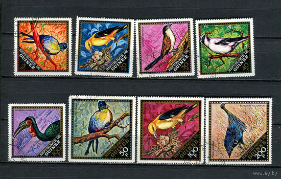 Гвинея - 1971 - Птицы - 8 марок. Гашеные.  (Лот 10Do)