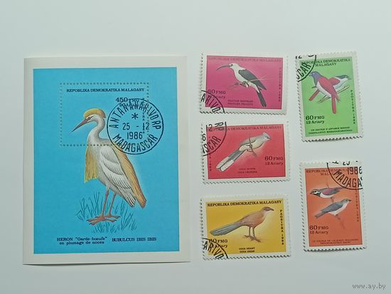 Мадагаскар 1986. Птицы. Полная серия с блоком