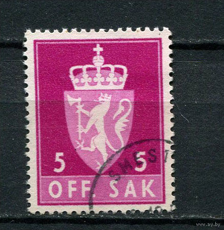 Норвегия - 1955/1973 - Герб 5ore. Dienstmarken - [Mi.68d x] - 1 марка. Гашеная.  (Лот 27BK)