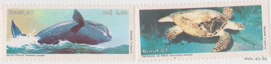 Бразилия, Кит, Черепаха, 1987 г, MNH фауна