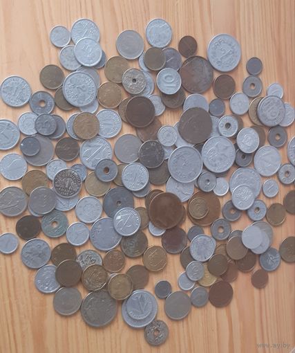 Старые монеты, Европа, Азия, и др.159 шт.!!!