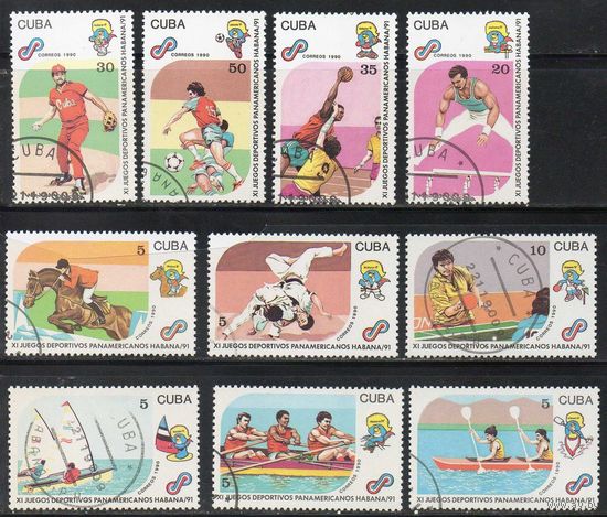 Спорт Панамериканские игры Куба 1990 год серия из 10 марок