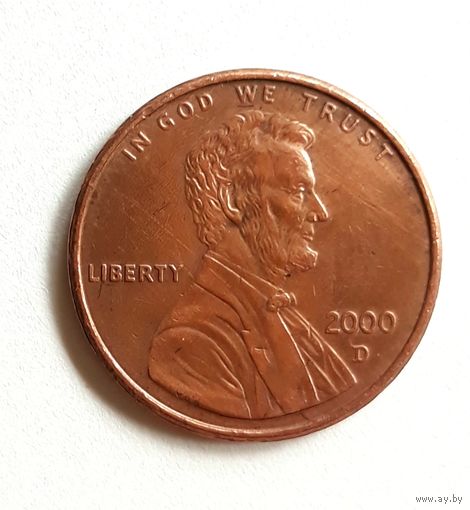 США 1 цент 2000 г. D