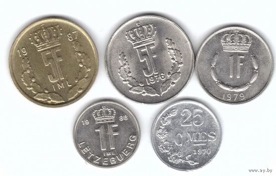Люксембург набор 5 монет