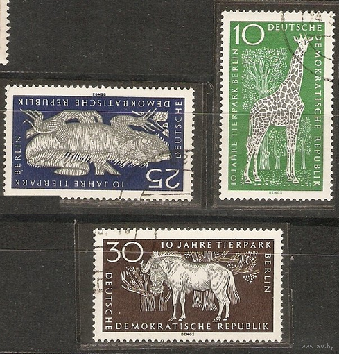 Германия ГДР 1965г. Фауна. берлинский зоопарк  Michel  1093-1095