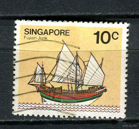 Сингапур - 1980 - Парусник 10С - [Mi.344x] - 1 марка. Гашеная.  (Лот 90FB)-T25P10